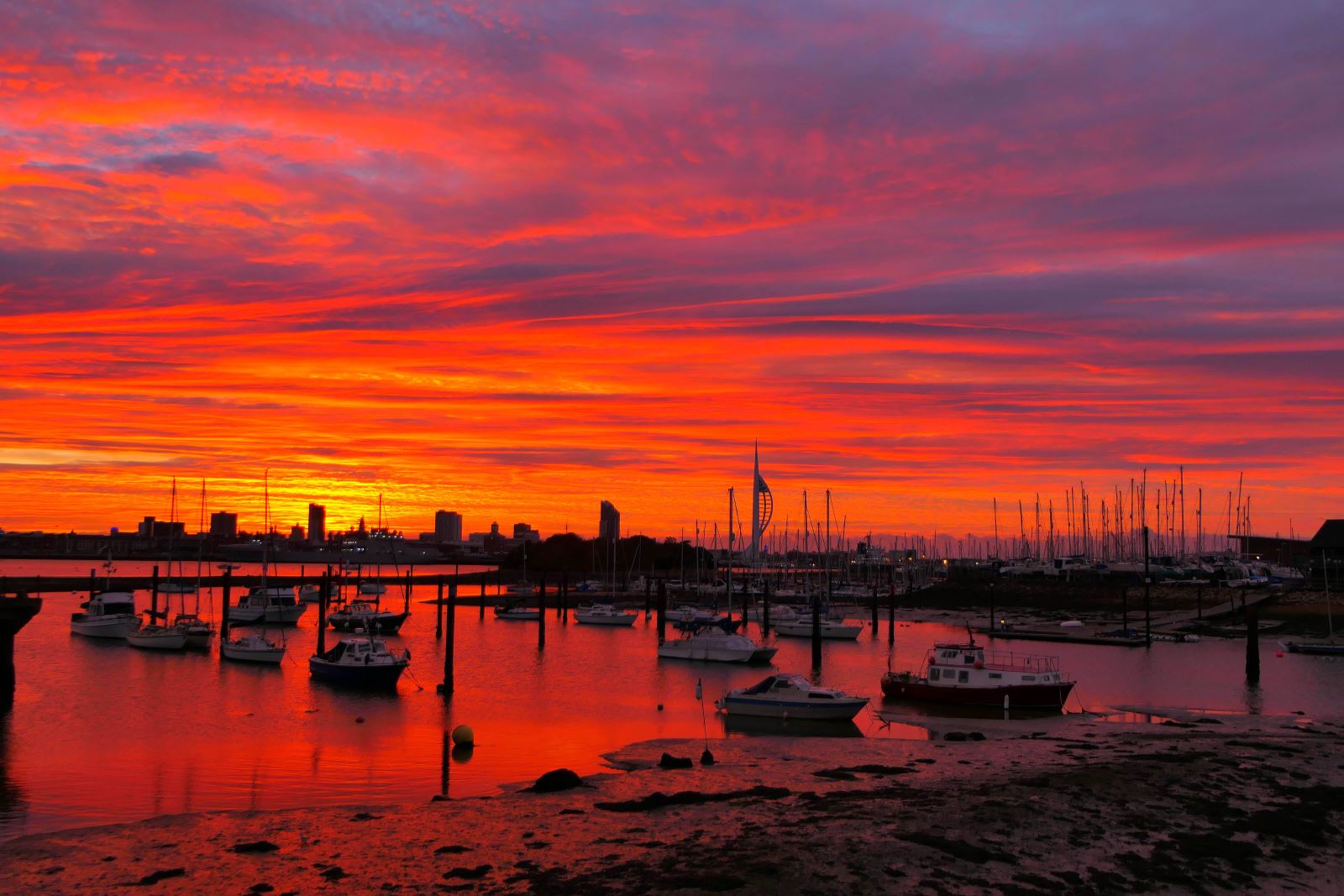 Sunrise over Portsmouth Harbour